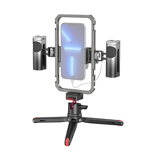 SMALLRIG Universal Phone Video Rig Kit für Vlogger Video Creators, Aluminium-Handheld-Kit für iPhone 14/13 Pro/Max und mehr - 4120 von SMALLRIG