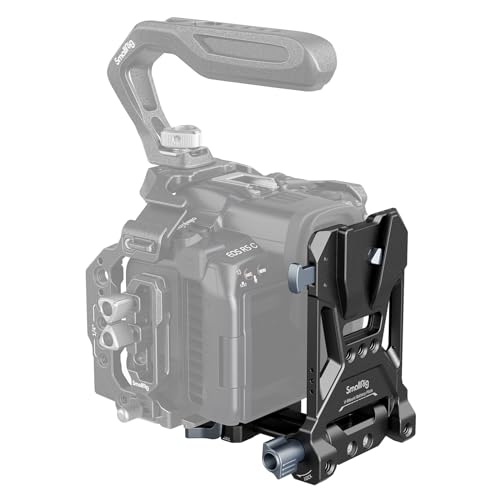 SMALLRIG V-Mount-Akkuplatte, V-Lock-Akku-Montageplatte mit doppelter Schnellwechselplatte für Arca-Swiss, kompakte und faltbare L-förmige V-Mount-Akkuplatte für DSLR-Kamera, Gimbals und Stativ – 4064B von SMALLRIG