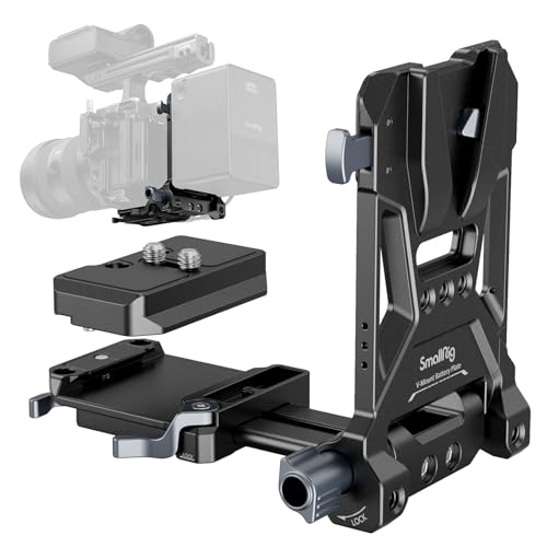 SMALLRIG V-Mount-Akkuplatte, V-Lock-Akku-Montageplatte mit doppelter Schnellwechselplatte für Arca-Swiss, kompakte und faltbare L-förmige V-Mount-Akkuplatte für DSLR-Kamera, Gimbals und Stativ – 4064B von SMALLRIG