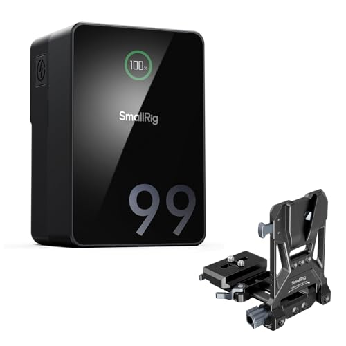 SMALLRIG V-Mount Battery Akku VB99 Pro, 99Wh/6800mAh Mini V-Mount Akku mit PD 100W USB-C Schnellladung, mit V-Mount Akkuplatte, V-Mount Akku und Platte für DSLR Kamera, Camcorder, Stativ – 5046 von SMALLRIG