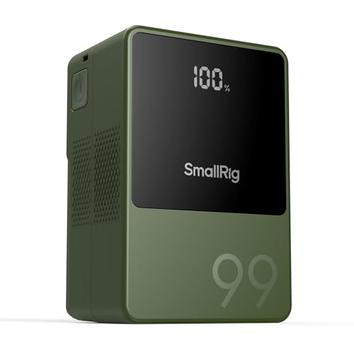 SMALLRIG VB99 Mini V Mount Akku, 6800mAh 99Wh mit OLED Screen, V Mount Battery für Fotografen und Filmemacher, Unterstützt 100W PD USB-C Schnellladung, D-TAP, USB-A, DC-Anschlüsse Grün - 4930 SMALLRIG VB99 Mini V Mount Akku, 6800mAh 99Wh mit OLED Screen, V Mount Battery für Fotografen und Filmemacher, Unterstützt 100W PD USB-C Schnellladung, D-TAP, USB-A, DC-Anschlüsse Grün - 4930 von SMALLRIG