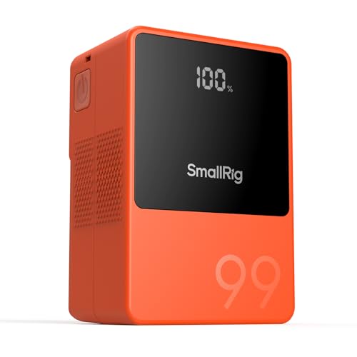 SMALLRIG VB99 Mini V Mount Akku, 6800mAh 99Wh mit OLED Screen, V Mount Battery für Fotografen und Filmemacher, Unterstützt 100W PD USB-C Schnellladung, D-TAP, USB-A, DC-Anschlüsse Orange- 4929 SMALLRIG VB99 Mini V Mount Akku, 6800mAh 99Wh mit OLED Screen, V Mount Battery für Fotografen und Filmemacher, Unterstützt 100W PD USB-C Schnellladung, D-TAP, USB-A, DC-Anschlüsse Orange- 4929 von SMALLRIG