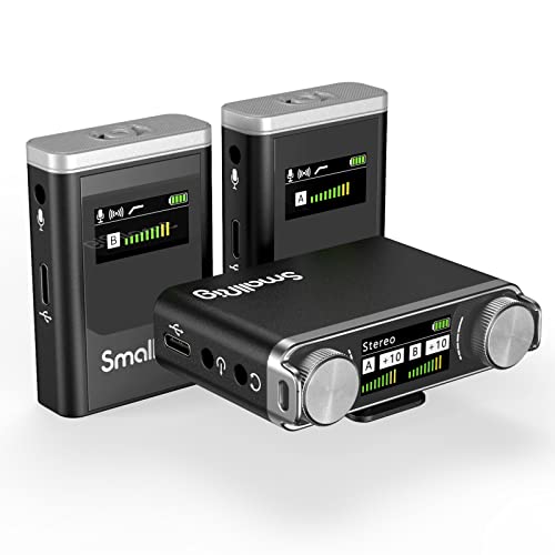 SMALLRIG W60 Kabelloses Mikrofon für Kameras und Smartphone, kabelloses Lavalier-Mikrofon mit zweikanaliger Rauschunterdrückung, für Vlogging und Live-Streaming, 8 Stunden Akkulaufzeit, 328ft - 3487 von SMALLRIG