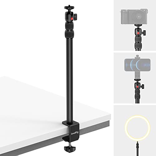 SmallRig Selection Kamera Tischstativ Lichtstativ mit 1/4"-20 Kugelkopf, 13"-35,4" verstellbares Tablet Halterung, Tisch Klemme für DSLR Kamera, Ringlicht, Live Streaming, Video Aufnahmen - 3488 von SMALLRIG