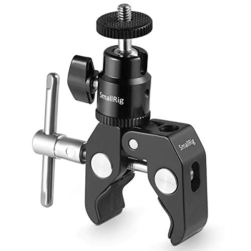 SmallRig Super Clamp Mount mit Mini Kugelkopfhalterung, Blitzschuhadapter mit 1/4-Schraube für LCD-Feldmonitor, LED-Leuchten, Blitz, Mikrofon, für Gopro, für DJI Action 2, für Insta360-1124 von SMALLRIG