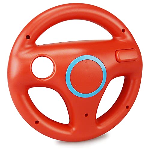 SMARDY Lenkrad Rot Racing Wheel Kompatibel mit Nintendo Wii U Fernbedienung Controller für Mario Kart Game Rennspiele von SMARDY