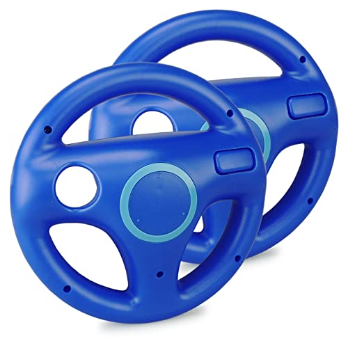 smardy 2x Lenkrad Blau Racing Wheel Kompatibel mit Nintendo Wii U Fernbedienung Controller für Mario Kart Game Rennspiele von SMARDY