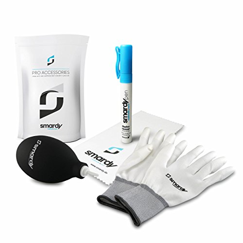 smardy 4in1 Profi Reinigungsset - 10ml SprayPen mit Rogge Lens Sensor Cleaner + Blasebalg + antistatische Handschuhe + Mikrofasertuch für DSLR Kamera Objektiv von SMARDY