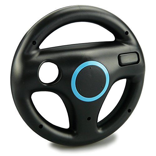 smardy Lenkrad Schwarz Racing Wheel Kompatibel mit Nintendo Wii U Fernbedienung Controller für Mario Kart Game Rennspiele von SMARDY
