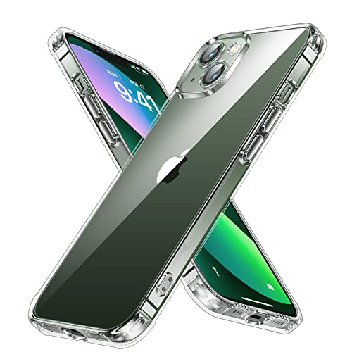 SMARTDEVIL Crystal Clear für iPhone 13 Hülle[Clear Stoßdämpfung Stoßstange][Mit Schutzfolie]Transparent Weich Militärischer Schutz Case,Dünn Kratzfest Flexible Handyhülle für iPhone 13(6.1") Case Klar von SMARTDEVIL