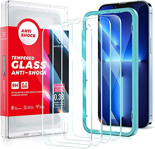 SMARTDEVIL Displayschutzglas für iPhone 13 Pro Max / 14 Plus, 4 Stück Displayschutzglas für iPhone 14 Plus, hergestellt aus 9H+ Glas mit professioneller Positionierungshilfe. von SMARTDEVIL