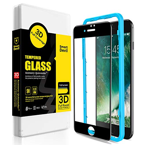 SMARTDEVIL Panzerglas für iPhone 7 Plus/8 Plus [Vollständige Abdeckung][Installationskit inklusive], Displayschutzfolie [Kratzfest] – [Ultra Robust] 9H gehärtetes Glas von SMARTDEVIL