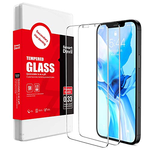 SMARTDEVIL für iPhone 12 Mini Schutzfolie (5.4") [2 Stück], Hartglas Schutzfolie [9H Härte] [Anti-Öl] [Anti-Kratzen] Tempered Glas Displayschutzfolie für iPhone 12 Mini von SMARTDEVIL