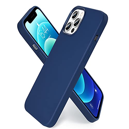 SMARTDEVIL für iPhone 12 Pro Max Hülle [Original Flüssige Silikon] [Mit Schutzfolie] Militärischer Schutz Slim Case Handyhülle iPhone 12 Pro Max Anti-Rutsch Schutzhülle-Dunkelblau von SMARTDEVIL