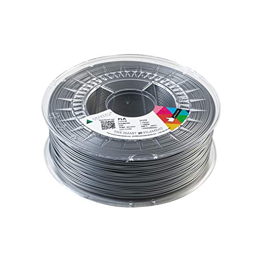 Smartfil PLA Filament für 3D-Druck | Polymilchsäure | Sehr einfach zu drucken | Gewicht: L (1000g) | Durchmesser: 1,75 mm | Farbe: Silber Smartfil PLA Filament für 3D-Druck | Polymilchsäure | Sehr einfach zu drucken | Gewicht: L (1000g) | Durchmesser: 1,75 mm | Farbe: Silber von SMARTFIL