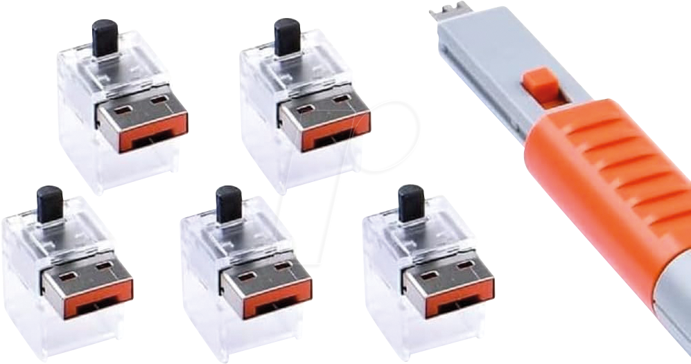 SK NC03PKOR - Kabel Schloss, RJ45, 5 Stück, mit Schlüssel, orange von SMARTKEEPER