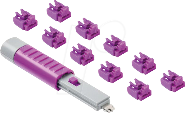 SK NL03PKPL - Port Schloss, RJ45, 10 Stück, mit Schlüssel, lila von SMARTKEEPER