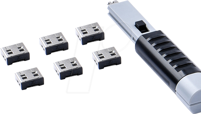 SK UL03PKBK - Port Schloss, USB Typ A, 6 Stück, mit Schlüssel, schwarz von SMARTKEEPER