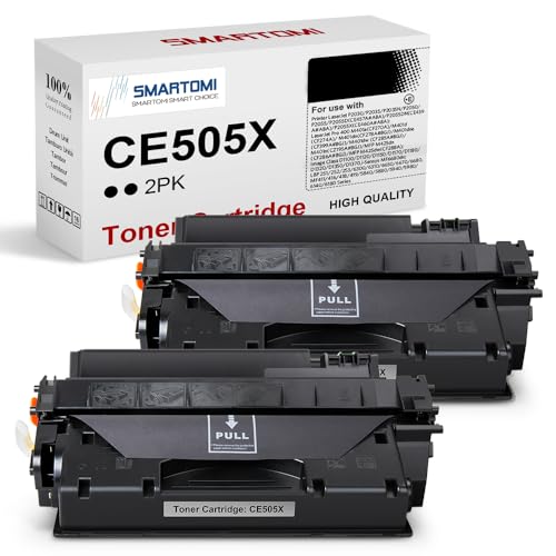 SAMRTOMI CE505X 05X Kompatibel Toner Cartridge Replacement für Toner HP CE505A 05A CE505X 05X CF280X Toner für HP Laserjet P2055DN P2035 Toner HP 2055(Schwarz, 2-Pack) von SMARTOMI