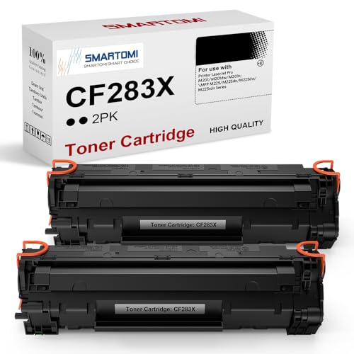 SMARTOMI 83X 83A Toner Kompatibel für CF283X CF283A für Laserjet Pro MFP M125nw M127fw M127fn M225dw M125a für Laserjet Pro M201dw M201n MFP M225dn M127fp M127fs (Schwarz, 2er-Pack) von SMARTOMI