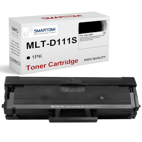 SMARTOMI MLT-D111S Toner Kompatibel für Samsung D111S MLT-D111L Schwarz Druckerpatrone für Samsung Xpress M2070w Toner M2070 M2026W M2026 M2070FW M2020 M2022W M2022 M2070F (Schwarz, 1er-Pack) von SMARTOMI