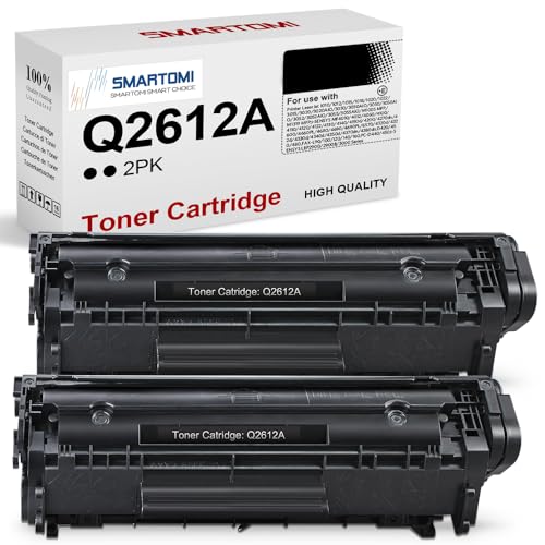 SMARTOMI Q2612A Toner (2X Schwarz) Kompatibel für HP 12A Q2612A für HP Laserjet 1010 1012 1015 1018 1020 1022 1022n 1022nw 3015 3020 3030 3050 3052 3055 M1005 M1319 M1319f von SMARTOMI