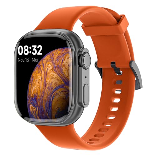 SMARTY2.0 - Smartwatch SW071C - Sprachassistent, Bluetooth-Anrufe, Schrittzähler, 31 Sportmodi, Display 1,75 Zoll - Armband aus Silikon - Abmessungen 44,45 x 39,3 x 11,4 mm, Farbe: Orange SMARTY2.0 - Smartwatch SW071C - Sprachassistent, Bluetooth-Anrufe, Schrittzähler, 31 Sportmodi, Display 1,75 Zoll - Armband aus Silikon - Abmessungen 44,45 x 39,3 x 11,4 mm, Farbe: Orange von SMARTY2.0