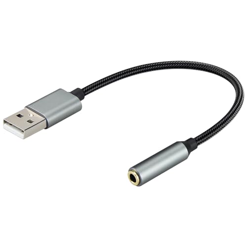 USB-auf-3,5-mm-Klinkenstecker-Audio-Adapter, unterstützt Mikrofon, PS4, Laptop, Desktop, Computer, USB-Soundkarte von SMAYS
