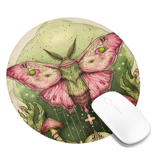 Computer-Mauspad mit Pilzen, Schmetterlingspflanzen, Cottagecore, Tiere, christliche Ästhetik, Grün, Rosa, Polyester, Gummi, abwischbar, dekorativ, rutschfest, Schreibtischunterlage für zu Hause, für Computer-Mauspad mit Pilzen, Schmetterlingspflanzen, Cottagecore, Tiere, christliche Ästhetik, Grün, Rosa, Polyester, Gummi, abwischbar, dekorativ, rutschfest, Schreibtischunterlage für zu Hause, für von SMAZDFXX