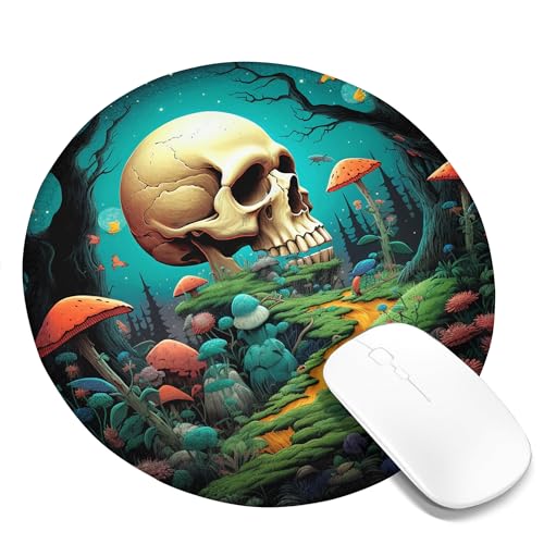 Computer-Mauspad mit Pilzen, Totenkopf, Pflanzen, Baum, Blumen, Neuheit, Cottagecore, Blau, Grün, Orange, Polyester, Gummi, abwischbar, dekorativ, rutschfest, für den Schreibtisch zu Hause, für die Ar Computer-Mauspad mit Pilzen, Totenkopf, Pflanzen, Baum, Blumen, Neuheit, Cottagecore, Blau, Grün, Orange, Polyester, Gummi, abwischbar, dekorativ, rutschfest, für den Schreibtisch zu Hause, für die Ar von SMAZDFXX