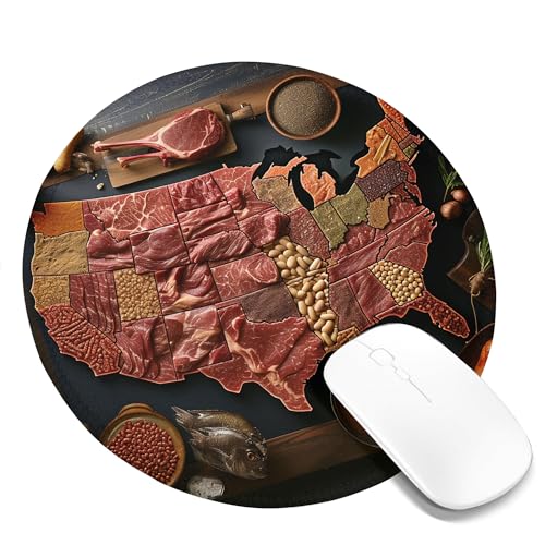 Computer-Mauspad mit rohem Fleisch, leckeres Essen, neuartige Karte, Steak, Rindfleisch, Textur, Mahlzeiten, rotbraun, grau, Polyester-Gummi, abwischbar, dekorativ, rutschfest, für Schreibtisch, Zuhau Computer-Mauspad mit rohem Fleisch, leckeres Essen, neuartige Karte, Steak, Rindfleisch, Textur, Mahlzeiten, rotbraun, grau, Polyester-Gummi, abwischbar, dekorativ, rutschfest, für Schreibtisch, Zuhau von SMAZDFXX