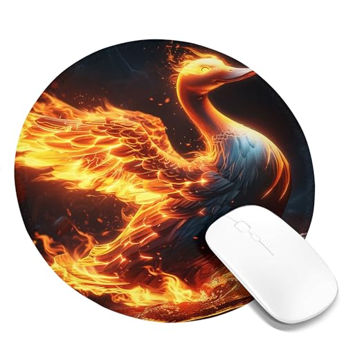Gaming-Mauspad mit Ente, Feuer, Brennen, Tier, Neuheit, lustig, cool, elegant, Seelandschaft, Schwarz, Gold, Orange, Polyester, Gummi, rutschfest, Dekoration für Büro, Firma, Zuhause, Schreibtisch, Co Gaming-Mauspad mit Ente, Feuer, Brennen, Tier, Neuheit, lustig, cool, elegant, Seelandschaft, Schwarz, Gold, Orange, Polyester, Gummi, rutschfest, Dekoration für Büro, Firma, Zuhause, Schreibtisch, Co von SMAZDFXX