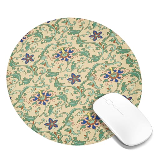 Laptop-Mauspad mit Blumenmuster im Vintage-Stil, Cartoon-Pflanzen, Blumen, Spin-Muster, mexikanischer Cottagecore, Beige, Grün, Blau, Polyester, Gummi, Dekor, rutschfest, für Zuhause, Schreibtisch, Fi Laptop-Mauspad mit Blumenmuster im Vintage-Stil, Cartoon-Pflanzen, Blumen, Spin-Muster, mexikanischer Cottagecore, Beige, Grün, Blau, Polyester, Gummi, Dekor, rutschfest, für Zuhause, Schreibtisch, Fi von SMAZDFXX