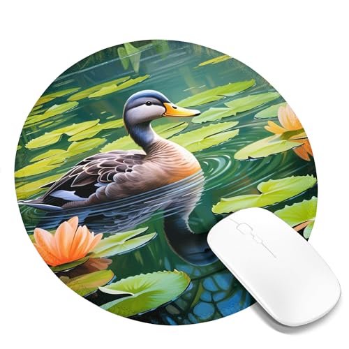 Mauspad mit Entenmotiv, malerische Landschaft, Entenküken, Pool, See, Cottagecore, Grün, Korallengrau, Polyester-Gummi, wasserdicht, dekorativ, für Unternehmen, Bibliothek, Büro, Schreibtisch, genäht, Mauspad mit Entenmotiv, malerische Landschaft, Entenküken, Pool, See, Cottagecore, Grün, Korallengrau, Polyester-Gummi, wasserdicht, dekorativ, für Unternehmen, Bibliothek, Büro, Schreibtisch, genäht, von SMAZDFXX