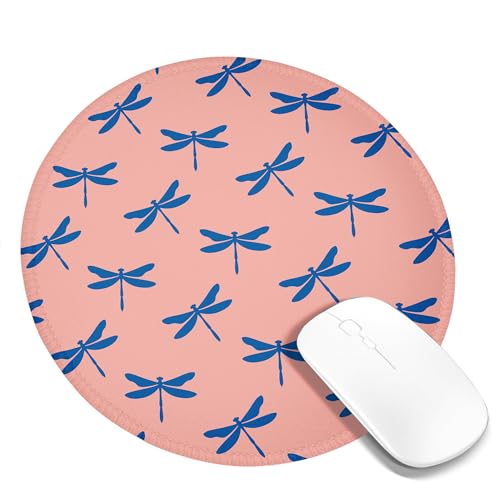 Mauspad mit Libellenmotiv, Tier-Cartoon- , modernes Muster, regelmäßig, Landhaus, Koralle, Königsblau, Polyester-Gummi, rutschfest, dekorativ, für Büro, Firma, Zuhause, Schreibtisch, Computermatte Mauspad mit Libellenmotiv, Tier-Cartoon- , modernes Muster, regelmäßig, Landhaus, Koralle, Königsblau, Polyester-Gummi, rutschfest, dekorativ, für Büro, Firma, Zuhause, Schreibtisch, Computermatte von SMAZDFXX