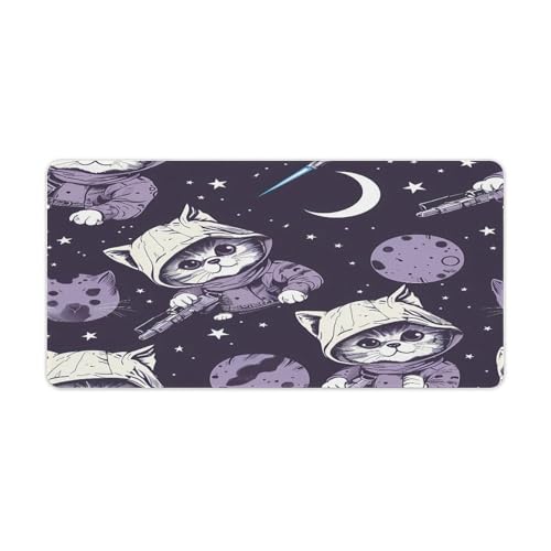 SMAZDFXX Galaxy Cats Killer Große Schreibtischunterlage, Mauspad mit Rutschfester Gummiunterseite und genähten Kanten für Gaming-Tastatur SMAZDFXX Galaxy Cats Killer Große Schreibtischunterlage, Mauspad mit Rutschfester Gummiunterseite und genähten Kanten für Gaming-Tastatur von SMAZDFXX