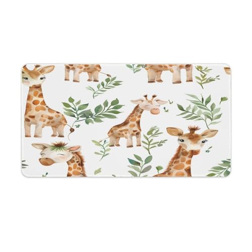 SMAZDFXX Große Schreibtischunterlage/Mauspad mit Giraffen-Aquarell, mit Rutschfester Gummiunterseite und genähten Kanten für Gaming-Tastatur SMAZDFXX Große Schreibtischunterlage/Mauspad mit Giraffen-Aquarell, mit Rutschfester Gummiunterseite und genähten Kanten für Gaming-Tastatur von SMAZDFXX