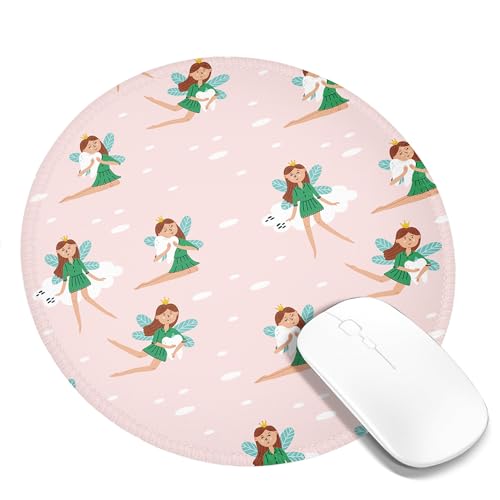 Tragbares Mauspad mit Feenmotiv, lustiges Elfen-Cartoon-Muster, Wolkenzähne, Punkt-Hintergrund, Graffiti-Stil, rosa-grün, Polyester-Gummi-Dekor, waschbar, für Bibliothek, Schreibtisch, Büro, für Lapto Tragbares Mauspad mit Feenmotiv, lustiges Elfen-Cartoon-Muster, Wolkenzähne, Punkt-Hintergrund, Graffiti-Stil, rosa-grün, Polyester-Gummi-Dekor, waschbar, für Bibliothek, Schreibtisch, Büro, für Lapto von SMAZDFXX