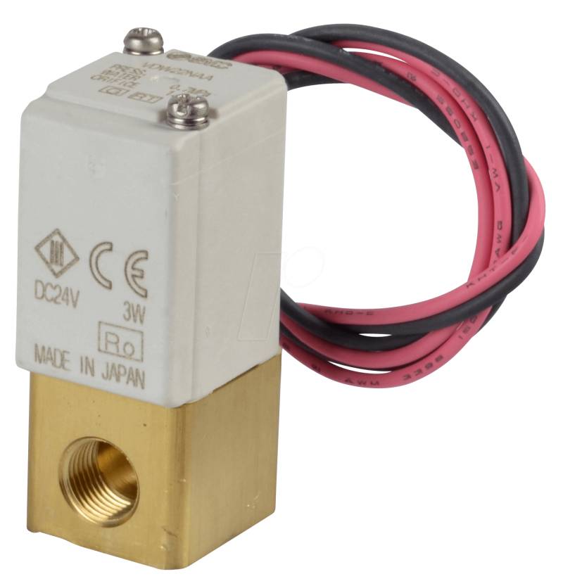 VDW22NAA - Elektromagnetventil 2/2 für Wasser, NC, 24 VDC, Messing von SMC PNEUMATIK