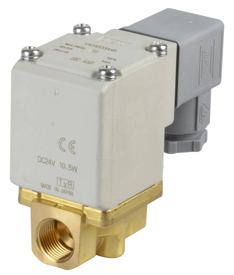 VX232DGAXB - Elektromagnetventil 2/2 für Wasser, NC, 24 VDC, ISO-Class-B von SMC PNEUMATIK