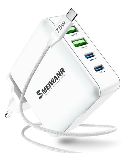 100 W USB C Ladegerät, GaN III Schnellladegerät USB C Netzteil 4 Ports, GaN Ladegerät USB C faltbares PD Ladegerät kompatibel mit MacBook Pro/Air, iPad Pro, Galaxy, iPhone14/13/Pro von SMEIWANR