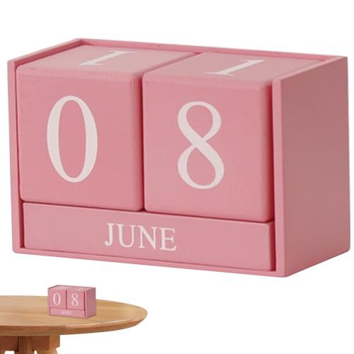 Ewiger Kalender Perpetuelle Kalender Blockkalenderkalender FüR Monat Datum Display Kleiner Holzkalender Wiederverwendbarer SchreibtischkalenderblöCke FüR Home Office Farmhouse 1 von SMELEYOU