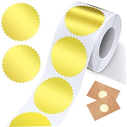Gold Folienaufkleber 500pcs Prägengolddichtungsaufkleber 2 runde Umschlagdichtungen mit gezackten Kanten Selbstklebend für Umschläge Notarzertifikate Gold Folienaufkleber 500pcs Prägengolddichtungsaufkleber 2 runde Umschlagdichtungen mit gezackten Kanten Selbstklebend für Umschläge Notarzertifikate von SMELEYOU