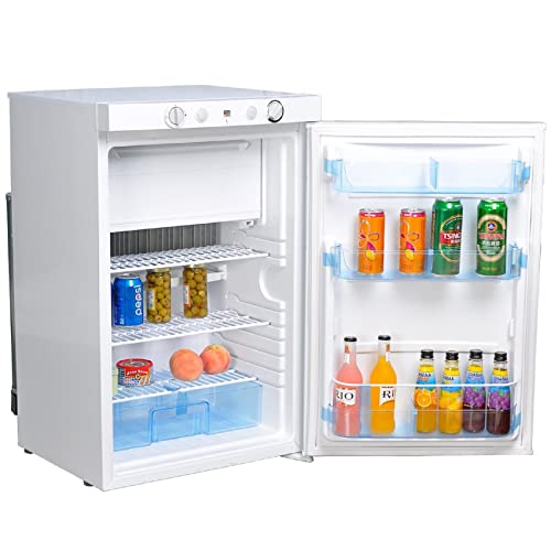 SMETA Gaskühlschrank Gefrierschrank 12V/230V/Gas, Kühlschrank Mit Gefrierfach 100L, Leiser Kombikühlschrank Für Camping, Zuhause, Wohnwagen, Garage, Gite, Wohnmobil, Weiß SMETA Gaskühlschrank Gefrierschrank 12V/230V/Gas, Kühlschrank Mit Gefrierfach 100L, Leiser Kombikühlschrank Für Camping, Zuhause, Wohnwagen, Garage, Gite, Wohnmobil, Weiß von SMETA