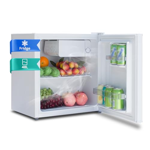 SMETA Mini Kühlschrank 48 L, R600a, Geträn kekühlschrank klein für Büro, Camping und Schlafzimmer, Minibar,mit Umkehrbarer Tür, Verstellbare Füße, 6-Stufen Thermostat, weiß, 39dB Leise SMETA Mini Kühlschrank 48 L, R600a, Geträn kekühlschrank klein für Büro, Camping und Schlafzimmer, Minibar,mit Umkehrbarer Tür, Verstellbare Füße, 6-Stufen Thermostat, weiß, 39dB Leise von SMETA