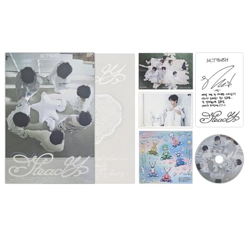 NCT WISH - 1st Mini Album [Steady] (Photobook Ver. - Finding Psyche Ver.) Package Box + Photobook + Postcard + CD-R + Sticker + Photo Card + Folded Poster + 3 Extra Photocards von SMEnt.