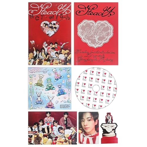 NCT WISH - 1st Mini Album [Steady] (Photobook Ver. - I ♥ WISH Ver.) Package Box + Photobook + Paper Figure + CD-R + Sticker + Photo Card + Folded Poster + 3 Extra Photocards von SMEnt.