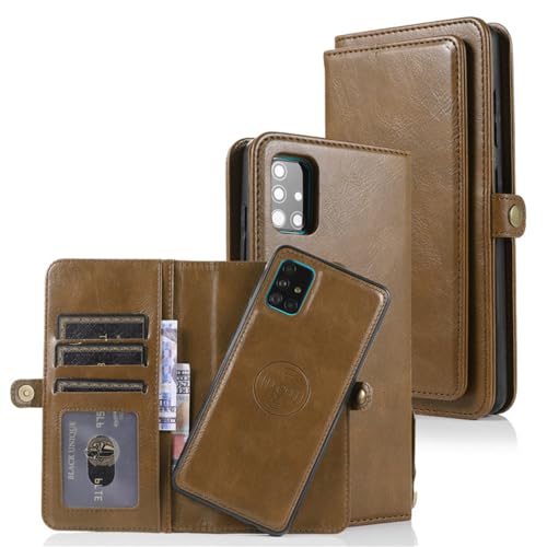 Magnetische Flip-Leder-Geldbörsen-Kartenhülle für Samsung Galaxy A14 A54 A51 A71 A52 A72 A50 A70 Handyhülle, braun, für Samsung A21S Magnetische Flip-Leder-Geldbörsen-Kartenhülle für Samsung Galaxy A14 A54 A51 A71 A52 A72 A50 A70 Handyhülle, braun, für Samsung A21S von SMIEK