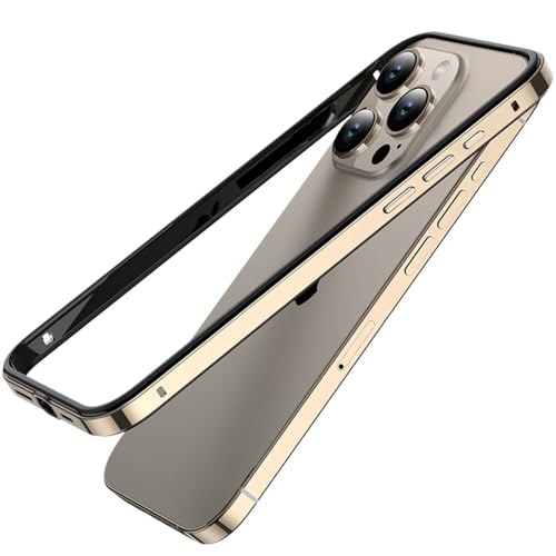 SMIEK Leichter Aluminium-Metallrahmen für iPhone 12 13 14 Plus 15 Pro Max, Titan-Stoßstangenhülle, Hybrid-Silikon-Rückseite, Zubehör, Gold BK Ping, für iPhone 14Pro Max SMIEK Leichter Aluminium-Metallrahmen für iPhone 12 13 14 Plus 15 Pro Max, Titan-Stoßstangenhülle, Hybrid-Silikon-Rückseite, Zubehör, Gold BK Ping, für iPhone 14Pro Max von SMIEK