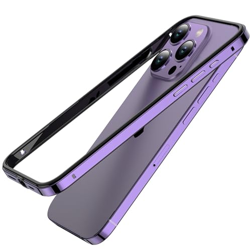 SMIEK Leichter Aluminium-Metallrahmen für iPhone 12 13 14 Plus 15 Pro Max, Titan-Stoßstangenhülle, Hybrid-Silikon-Rückseite, Zubehör, Lila BK Ping, für iPhone 13 Pro SMIEK Leichter Aluminium-Metallrahmen für iPhone 12 13 14 Plus 15 Pro Max, Titan-Stoßstangenhülle, Hybrid-Silikon-Rückseite, Zubehör, Lila BK Ping, für iPhone 13 Pro von SMIEK